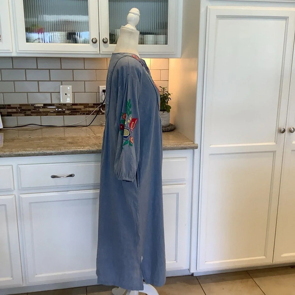 Vintage Kathleen Usherwood for Periphery Denim Maxi Dress Size Small - Picture 6 of 9